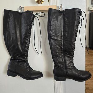 Torrid Knee High Lace Up Boots